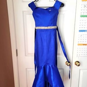 SMALL Blue Off-Shoulder Formal